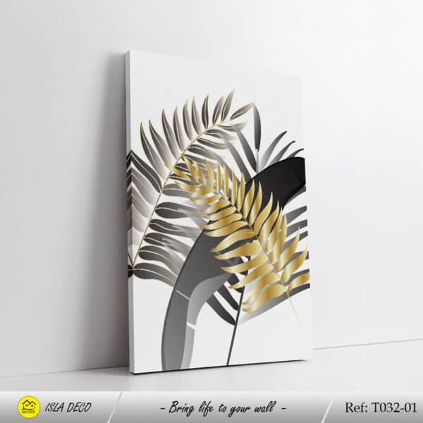 Abstrait, plante de feuille d’or blanc – Image 2