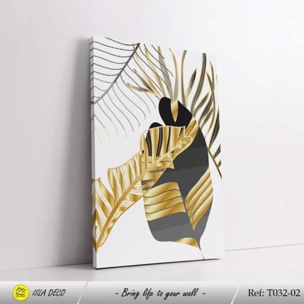 Abstrait, plante de feuille d’or blanc – Image 3