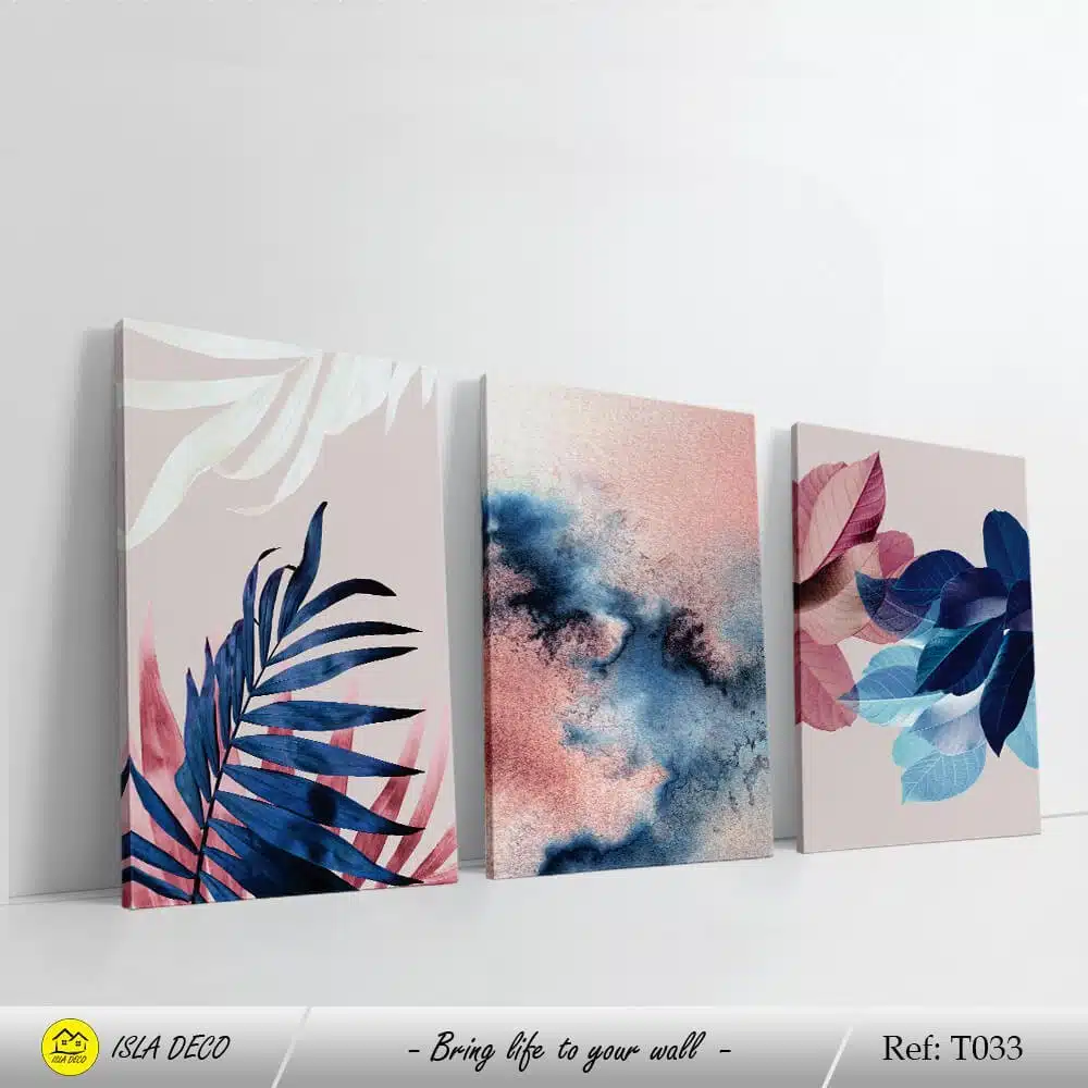 Abstrait rose et Blue avec plantes