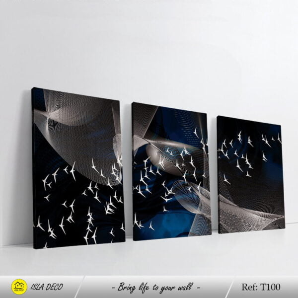 Abstrait oiseaux en blue et argent