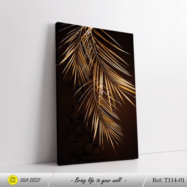 Feuilles d'or luxe avec fond marron – Image 2