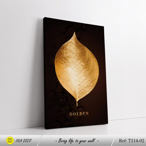 Feuilles d'or luxe avec fond marron – Image 3