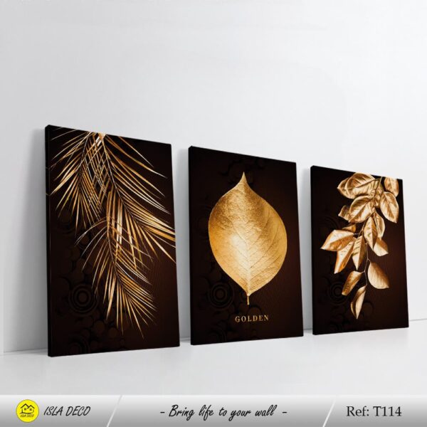 Feuilles d'or luxe avec fond marron