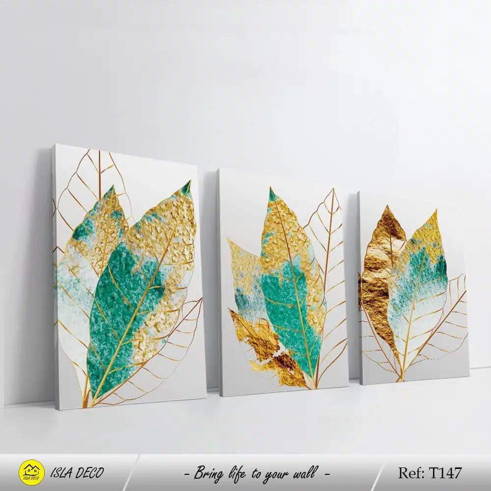 Feuilles dorée et vertes