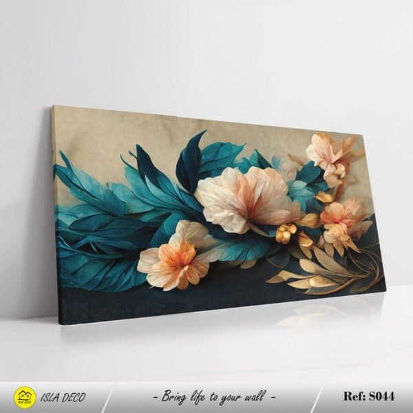 Abstrait florale bleu et rose