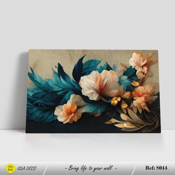 Abstrait florale bleu et rose – Image 2