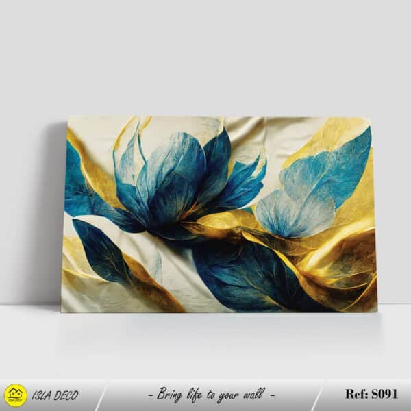 Abstrait moderne en bleu et or – Image 2