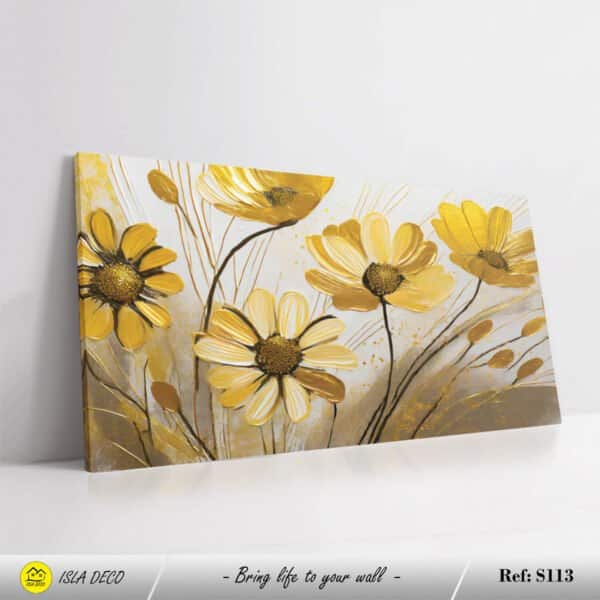 Peinture de fleurs jaunes sur un fond clair