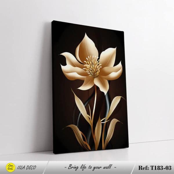 Fleurs dorés avec fond marron – Image 4