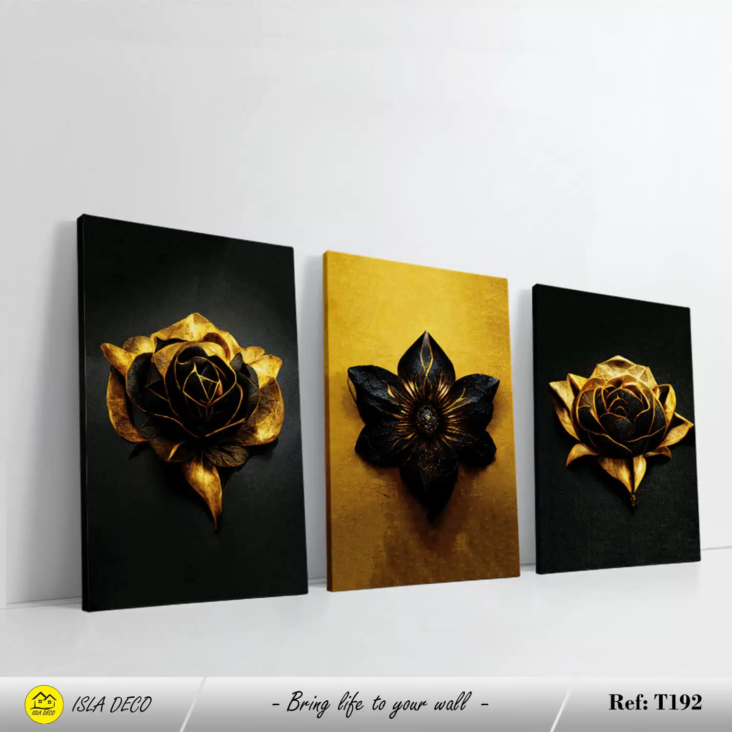 Fleurs Noirs et dorés