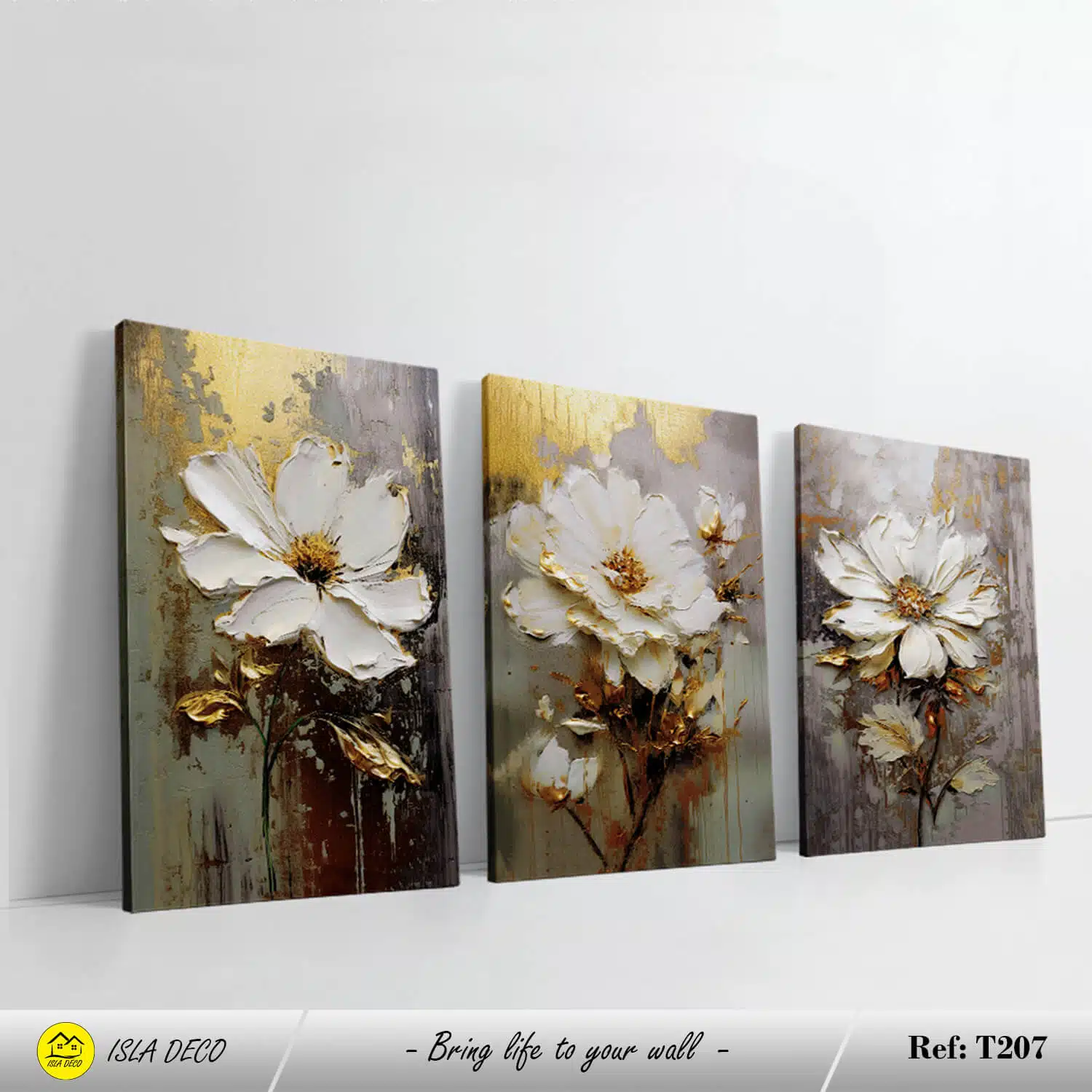 Abstrait floral doré