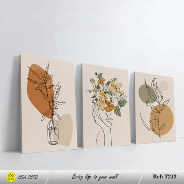 Boho fleurs fond beige
