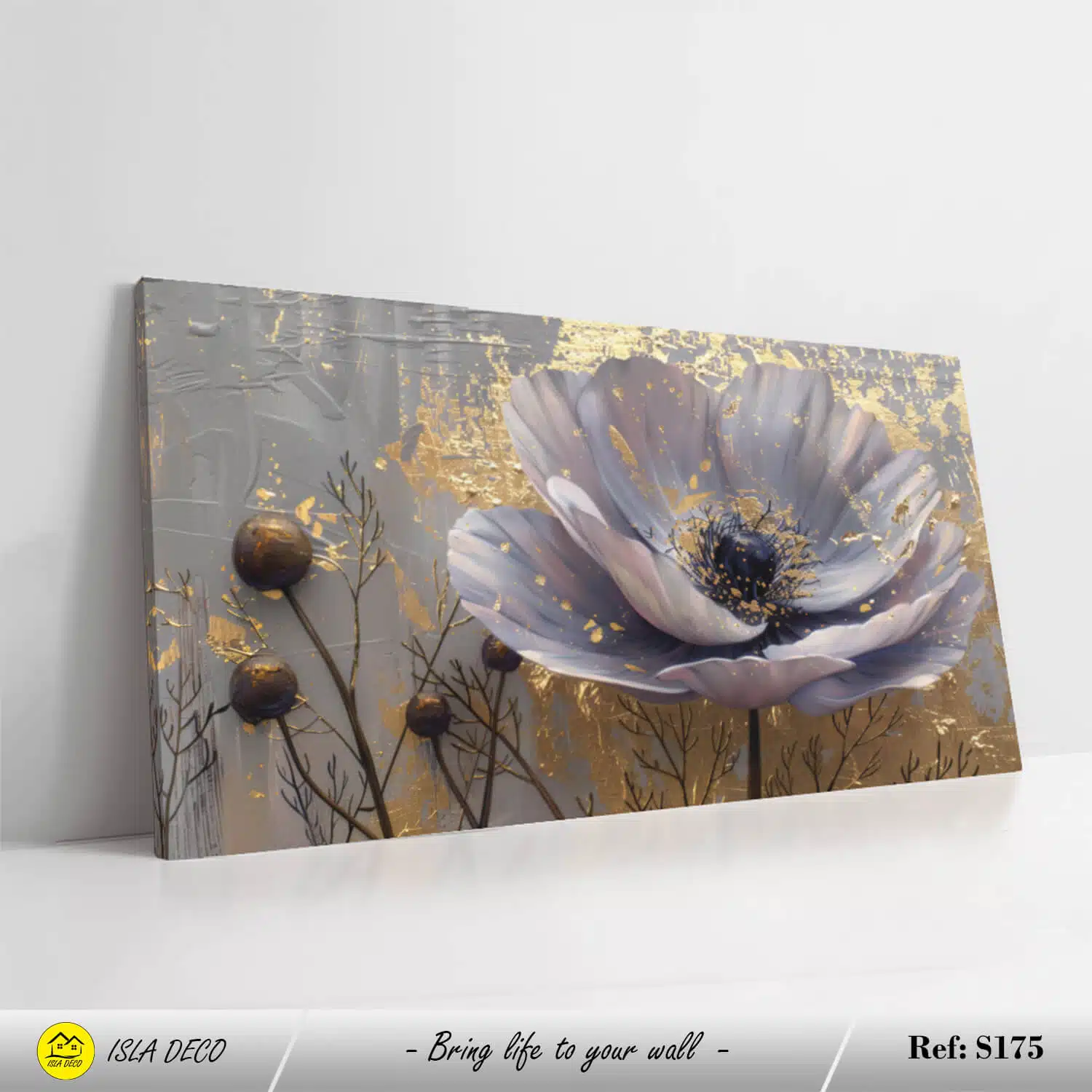 Fleur moderne avec des touches dorées