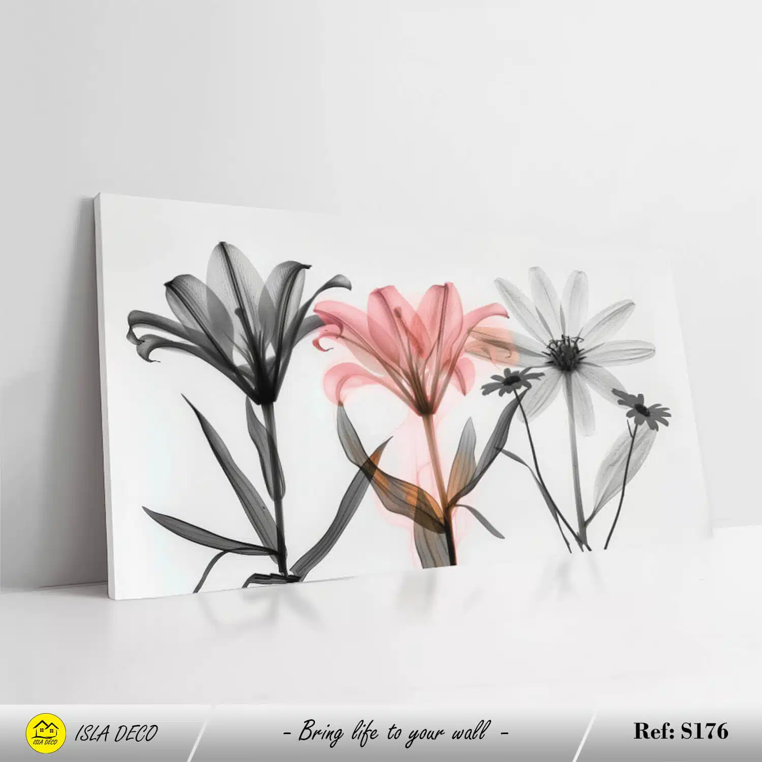 Fleurs Artistiques en Design X-ray pour Mur Moderne