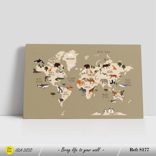 Carte du Monde avec Animaux Illustrés – Image 2