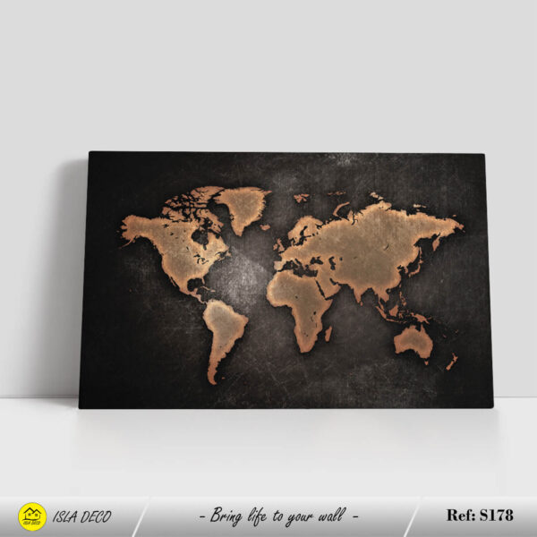 Carte du Monde en Cuivre sur Fond Sombre – Image 2