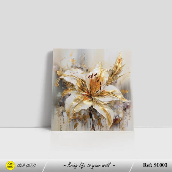 Fleurs de lys dorées sur fond neutre – Image 2