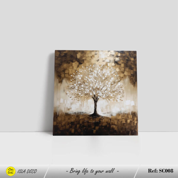 Art mural Arbre marron avec touche blanche – Image 2
