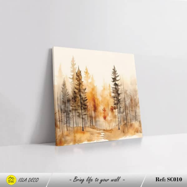 Peinture de Forêt Automnale en Aquarelle
