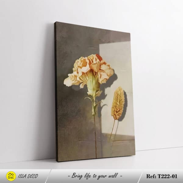 Art Floral Élégant avec Fleurs et Textures Dorées – Image 3