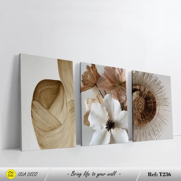 Fleurs et Textures Subtiles dans des Tons Neutres