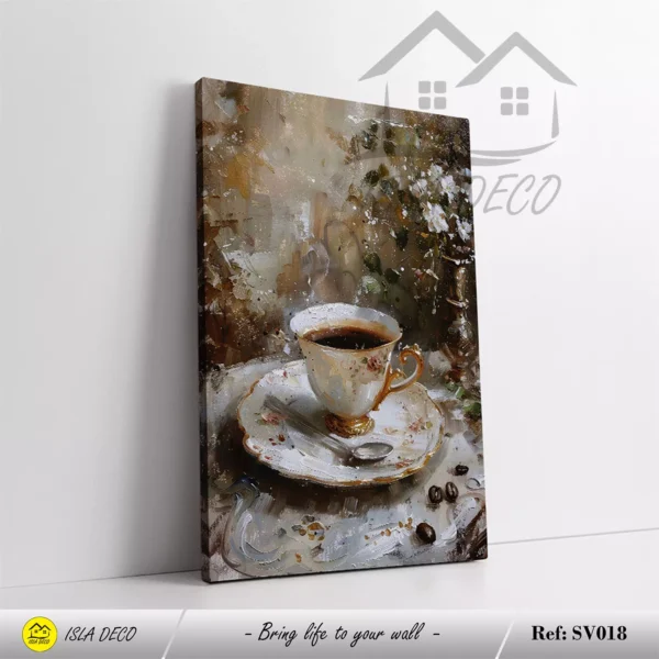 Peinture Murale Rustique avec Tasse de Café – Image 4