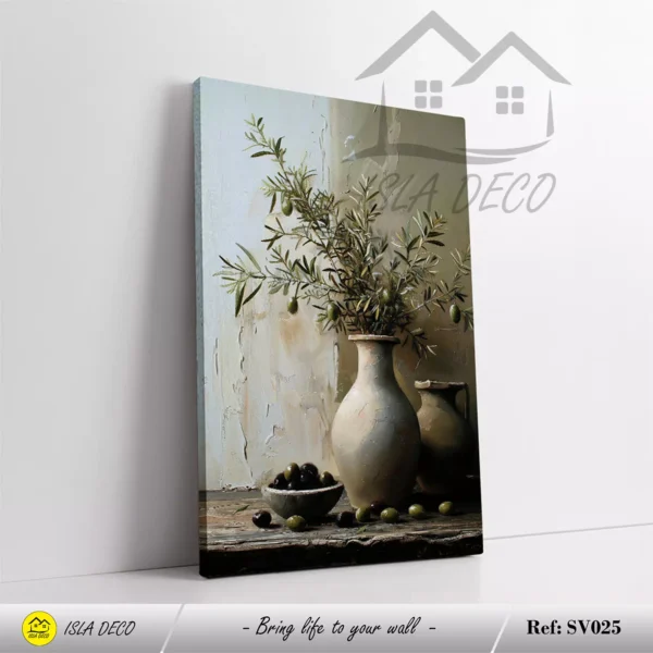 Vase avec Olives et Branches pour Décoration Murale – Image 4