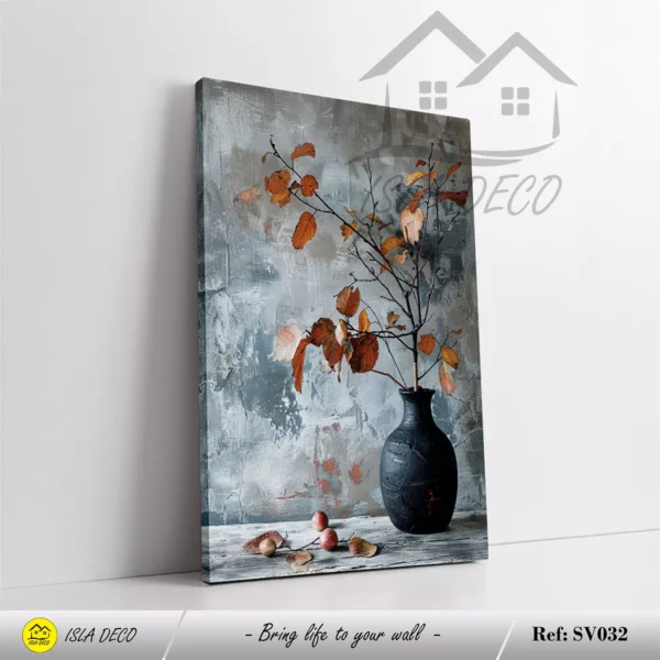 Nature morte avec vase et touches automnales – Image 3