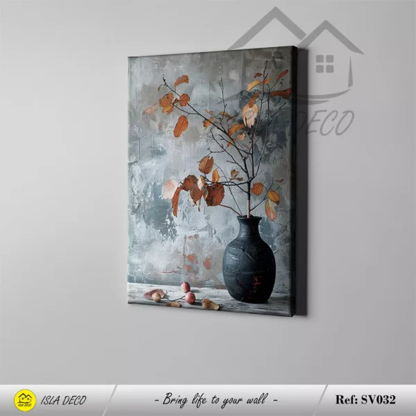 Nature morte avec vase et touches automnales