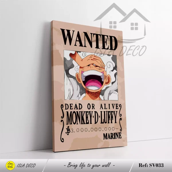 Tableau Wanted Luffy, Prime Gear 5 inspirée de One Piece – Image 3