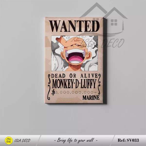 Tableau Wanted Luffy, Prime Gear 5 inspirée de One Piece – Image 2