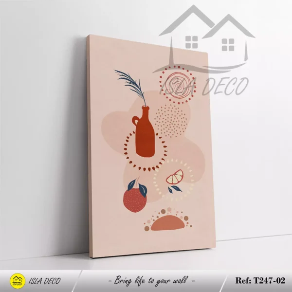 Art Moderne Triptyque avec Dessins Abstraits et Motifs Naturels – Image 3