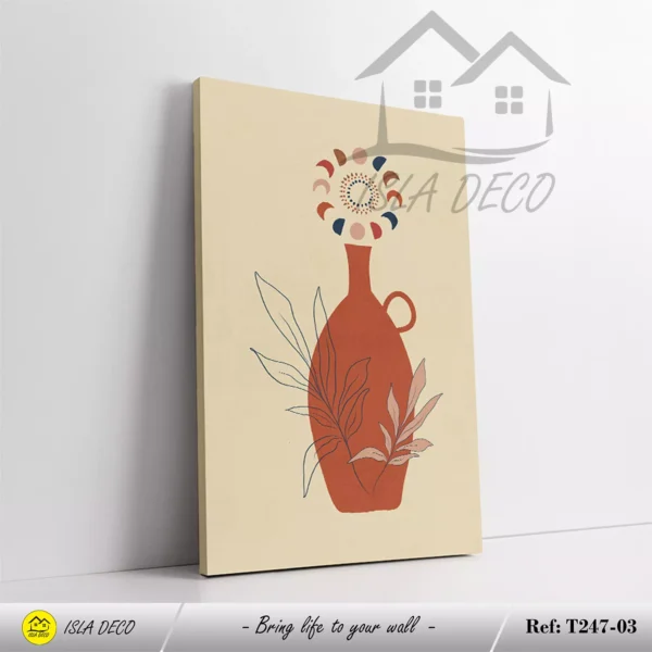 Art Moderne Triptyque avec Dessins Abstraits et Motifs Naturels – Image 4