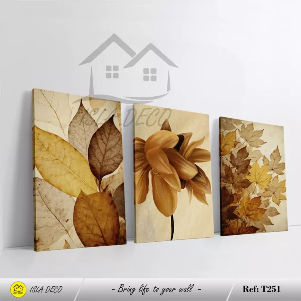 Feuilles et Fleurs aux Couleurs Chaudes