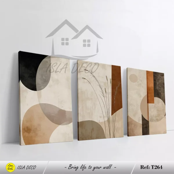 Boho Abstrait avec Formes Géométriques et Tons Terre
